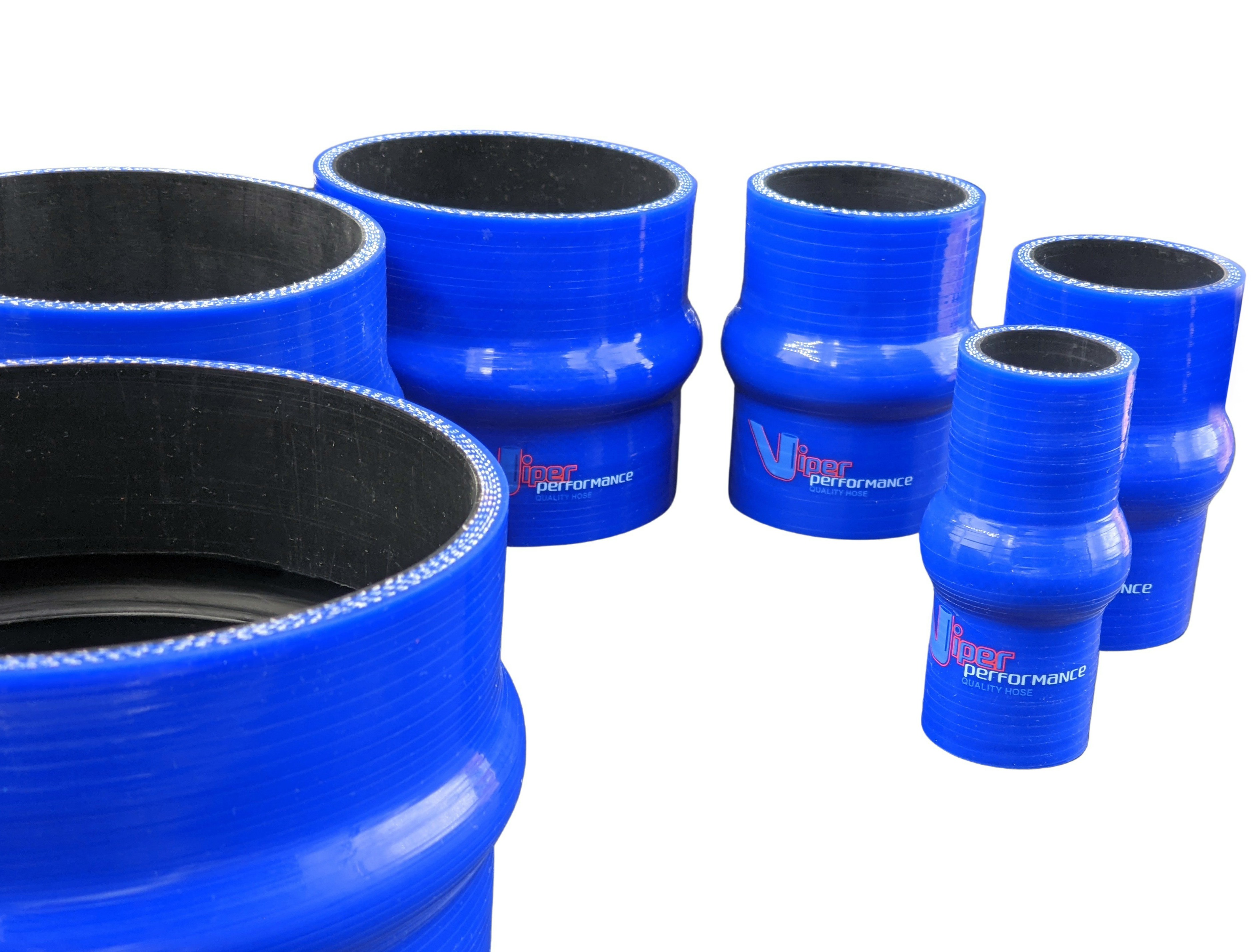 Vibrant 4 Ply Aramid Hump Hose w/3 SS Rings 2.5in ID x 6in Length - Black